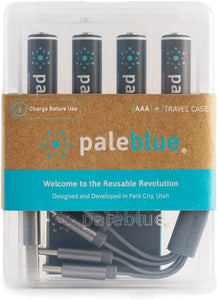 USB Rechargeable AAA Batteries by Pale Blue,   4-Pack
