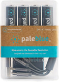 USB Rechargeable AA Batteries by Pale Blue, 4-Pack
