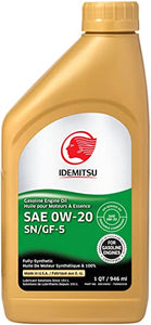 Idemitsu Full Synthetic OW-20 Engine Oil SN/GF-5-5, 1 Quart