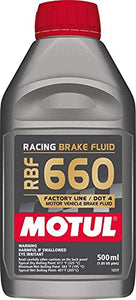 Motul 847205 RBF 660 Factory Lie Dot-4 100 Percent Synthetic Racing Brake Fluid, 500ml