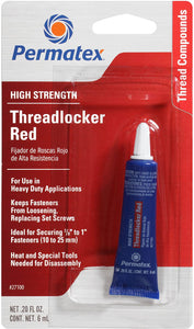 Permatex 27100 High Strength Threadlocker Red, 6ml