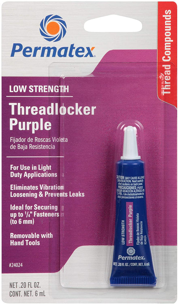 Permatex 24024 Low Strength Threadlocker Purple, 6ml Tube