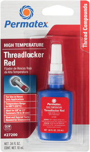 Permatex 27200 High Temperature Threadlocker Red, 10ml