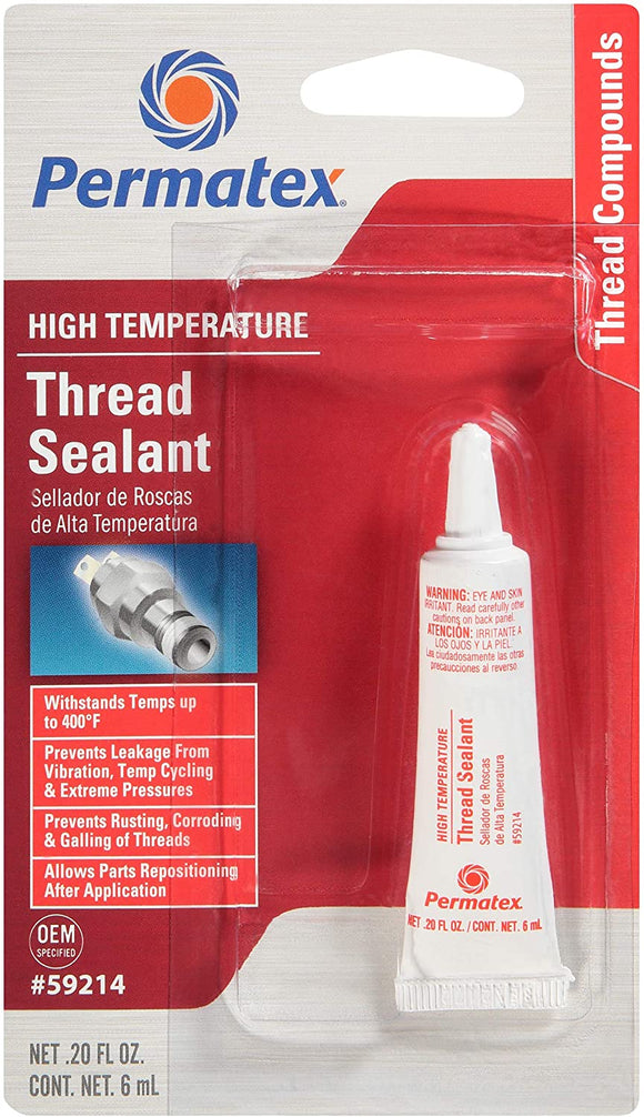Permatex 59214 High Temperature Thread Sealant, 6ml Tube