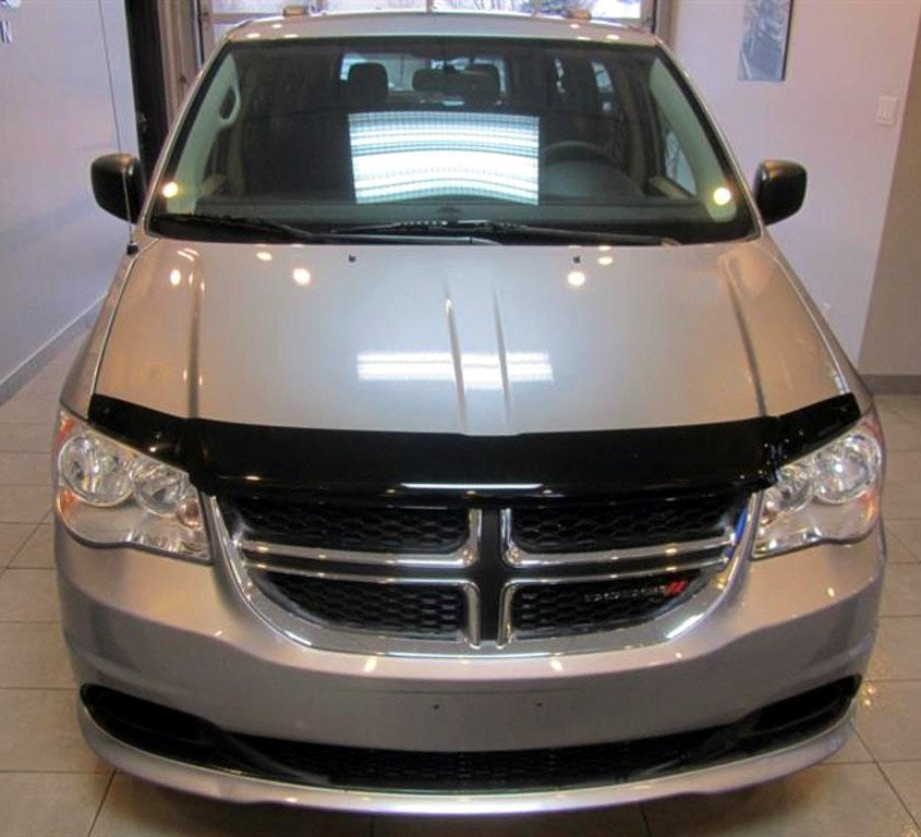 LeBra Hood Protector Mini Mask For Dodge Grand Caravan 2011-2019 - Custom Fit, Black Vinyl