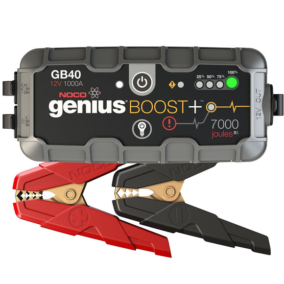 NOCO Genius GB40 Boost Plus Booster Pack/Jump Starter, 1000-Amp, 12V